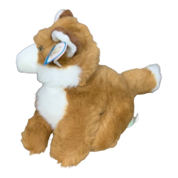KellyToy Fox Stuffed Animal Brown White Vintage 90s Long Tail PlayPet 9" NEW - Picture 3 of 7